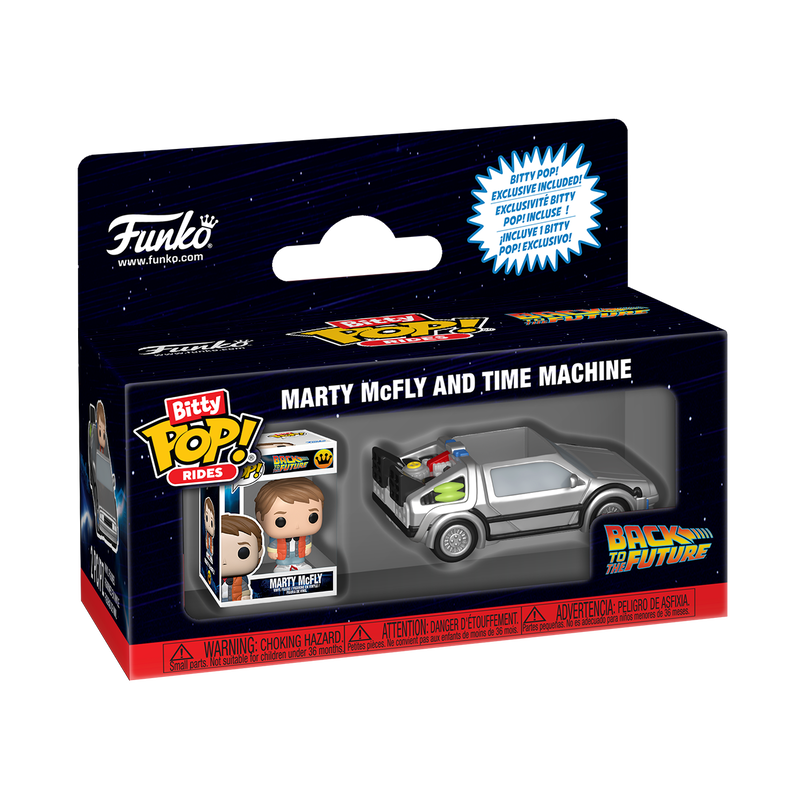 Bitty Pop! Rides Marty McFly and Time Machine