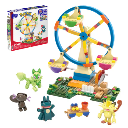 MEGA Pokémon Ferris Wheel Fun Building Toy Kit, With 4 Action Figures (393 Pieces)