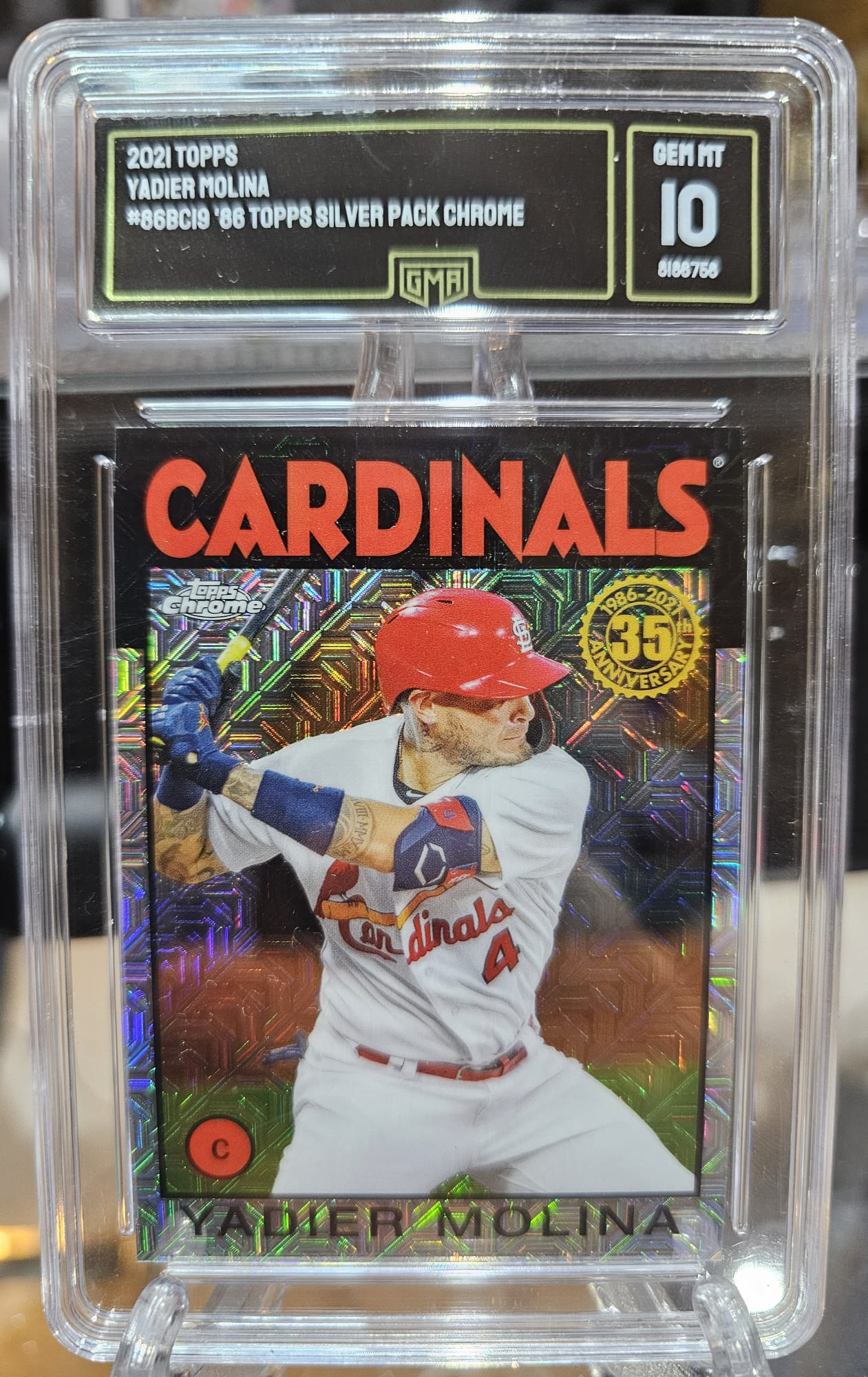 Yadier Molina 2021 Topps Silver Pack Chrome GMA 10
