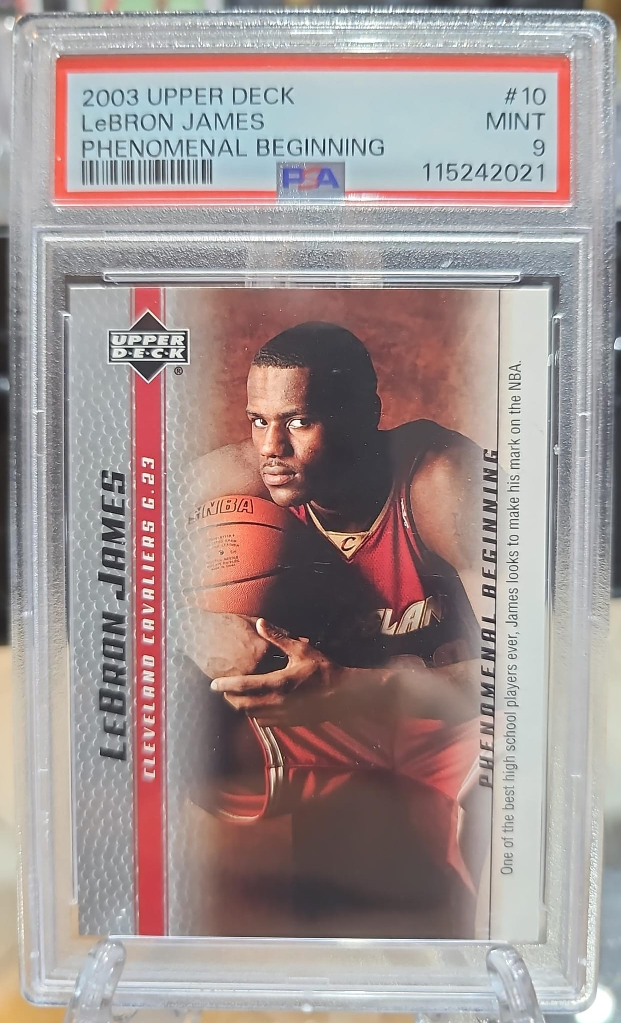 Lebron James 2003 Upper Deck Phenomenal Beginning PSA 9