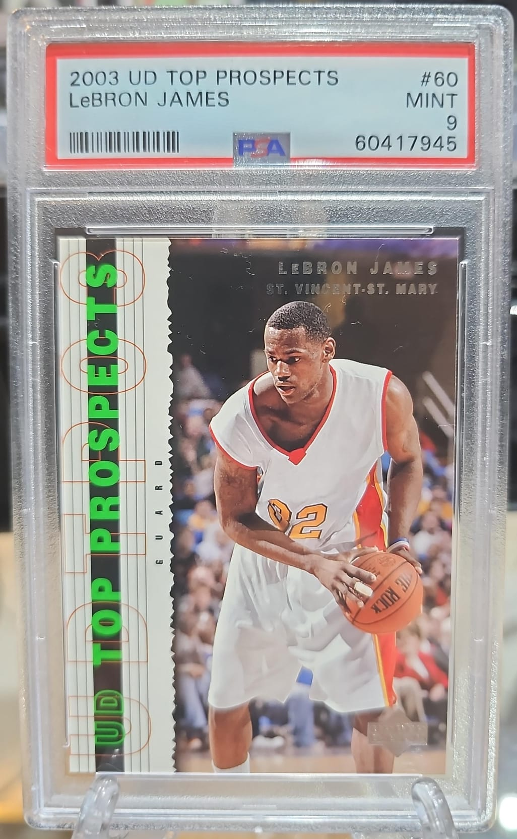 Lebron James 2003 Upper Deck Top Prospects PSA 9