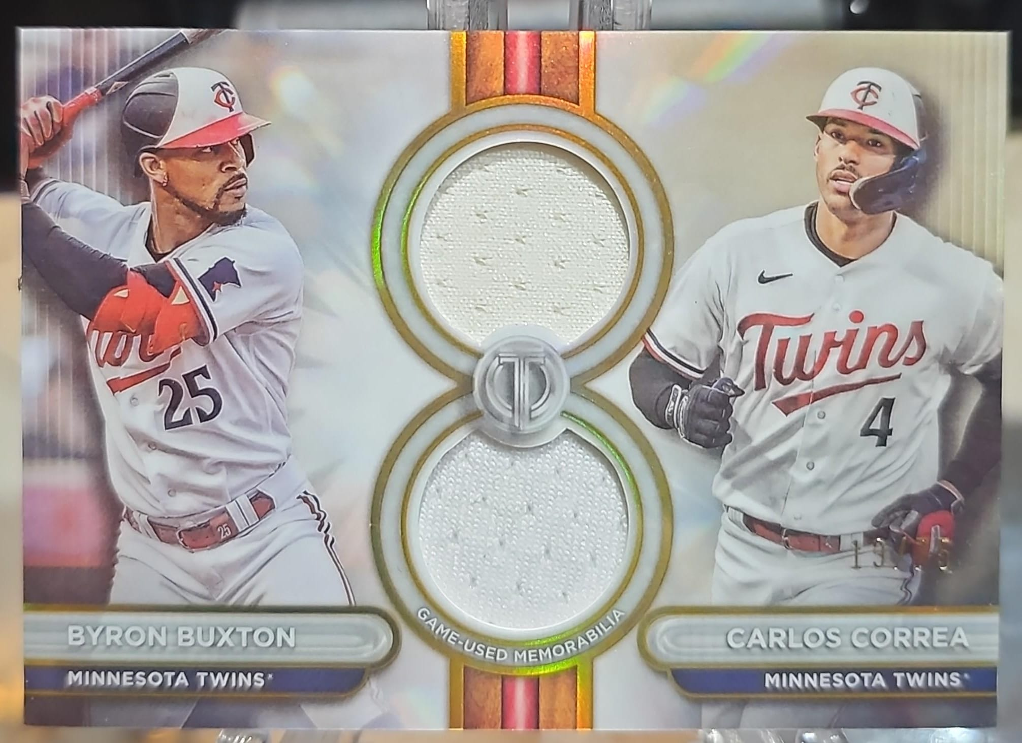 Tribute Dual Relic Card Byron Buxton & Carlos Correa Topps