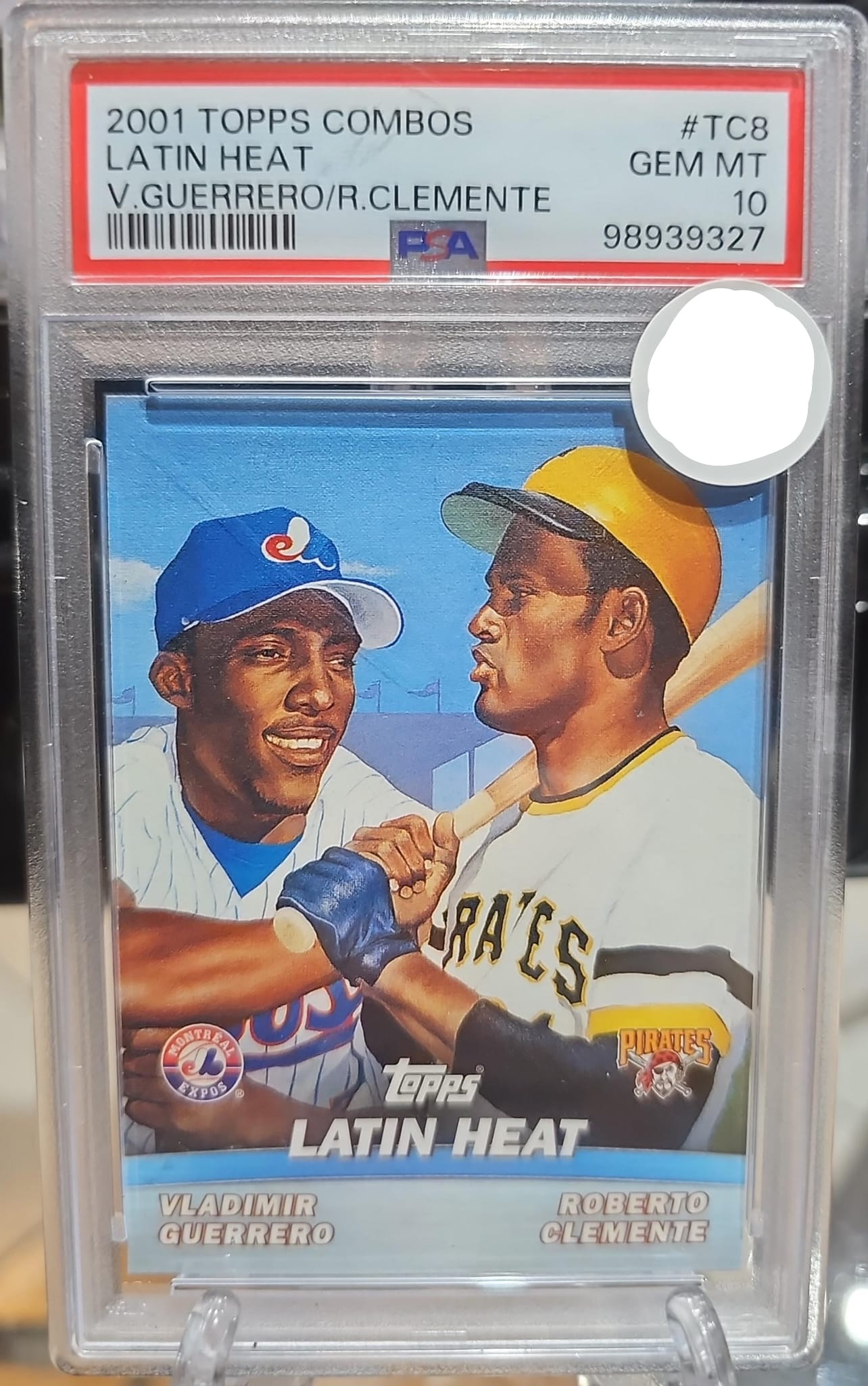 Roberto Clemente 2001 Topps Combos Latin Heat with Vladimir Guerrero PSA 10
