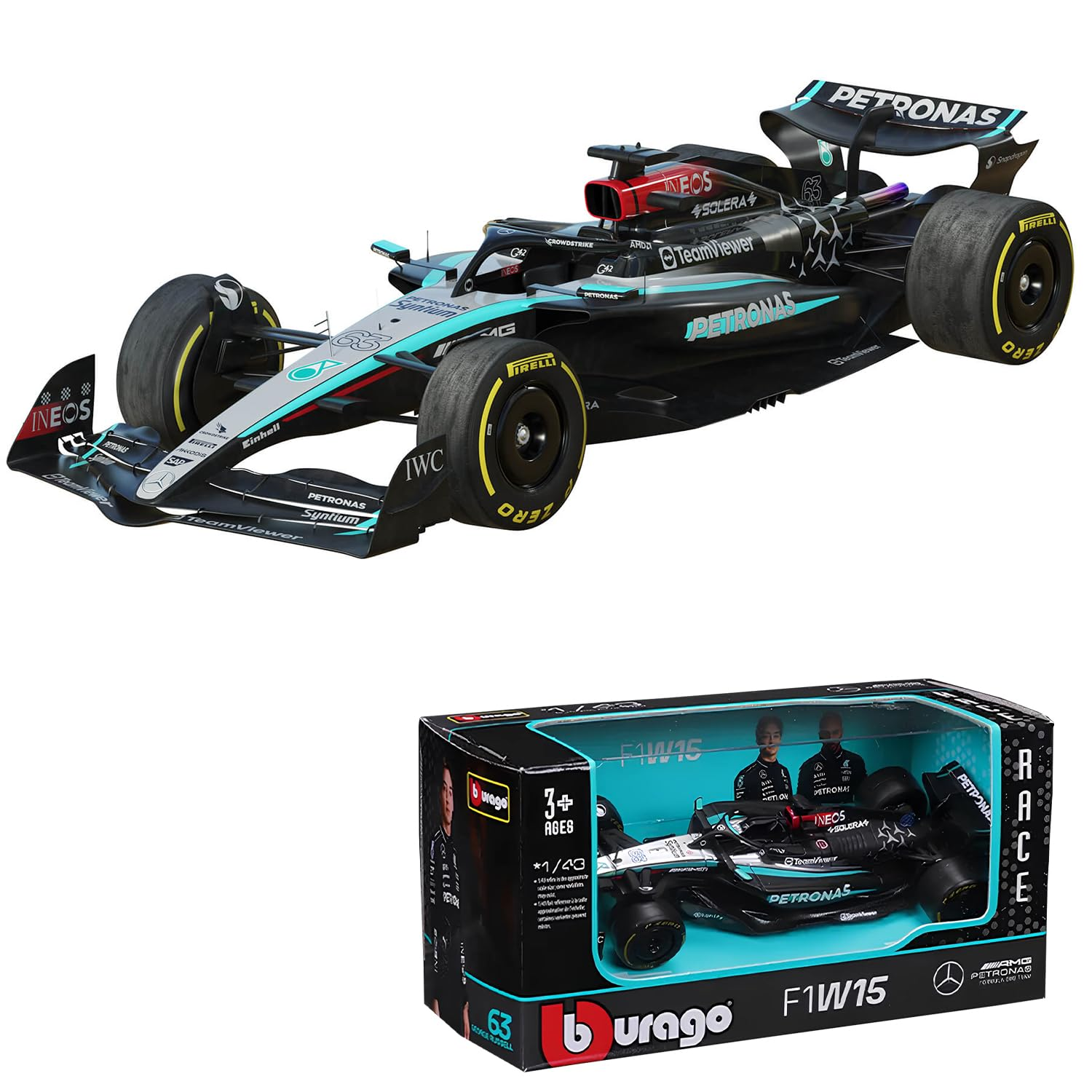 Burago Mercedes Scale 1/43 Lewis Hamilton