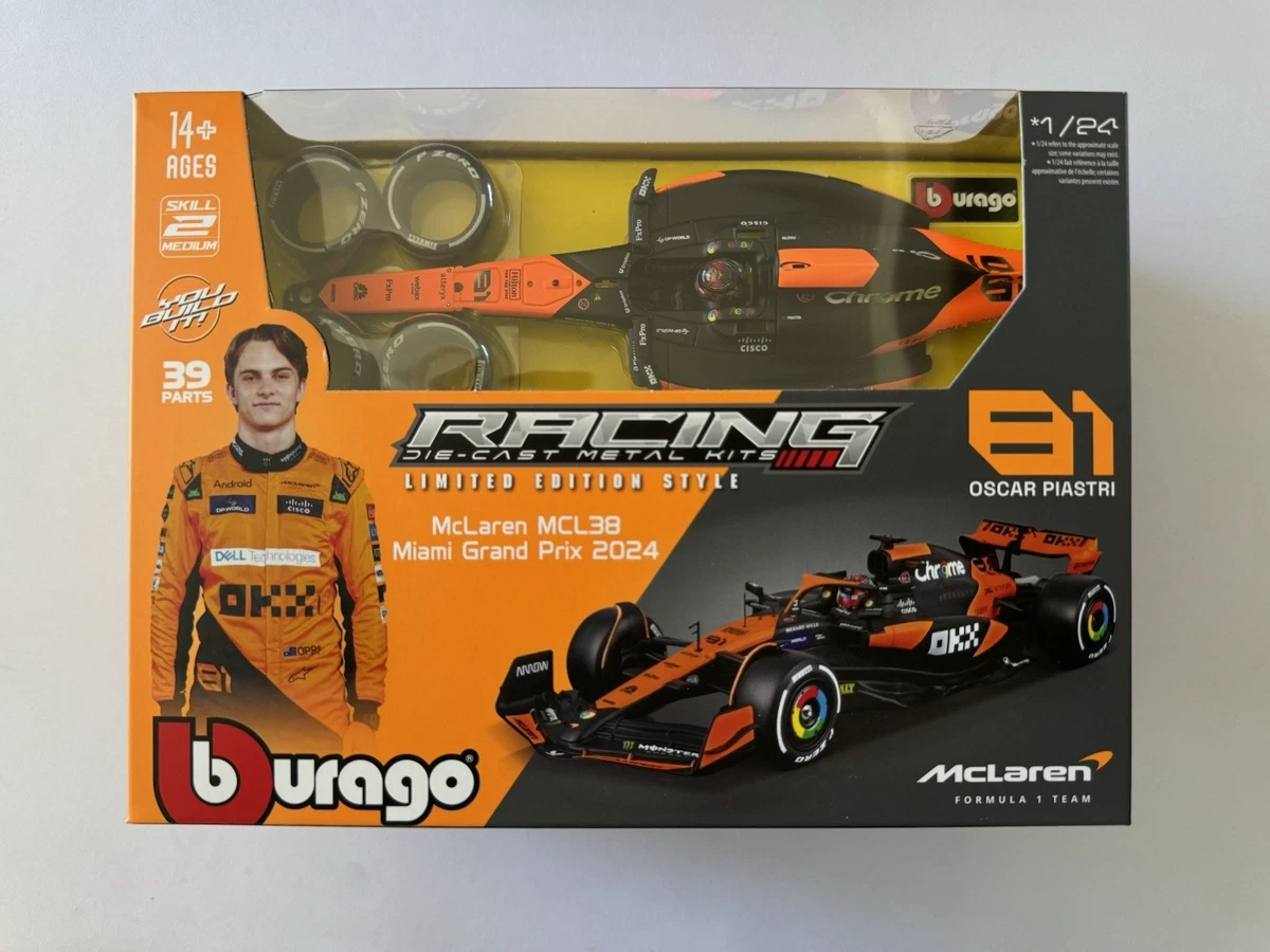 Burago Oscar Piastri Die-Cast 1/24 McLaren MLC38 Miami Grand Prix 2024