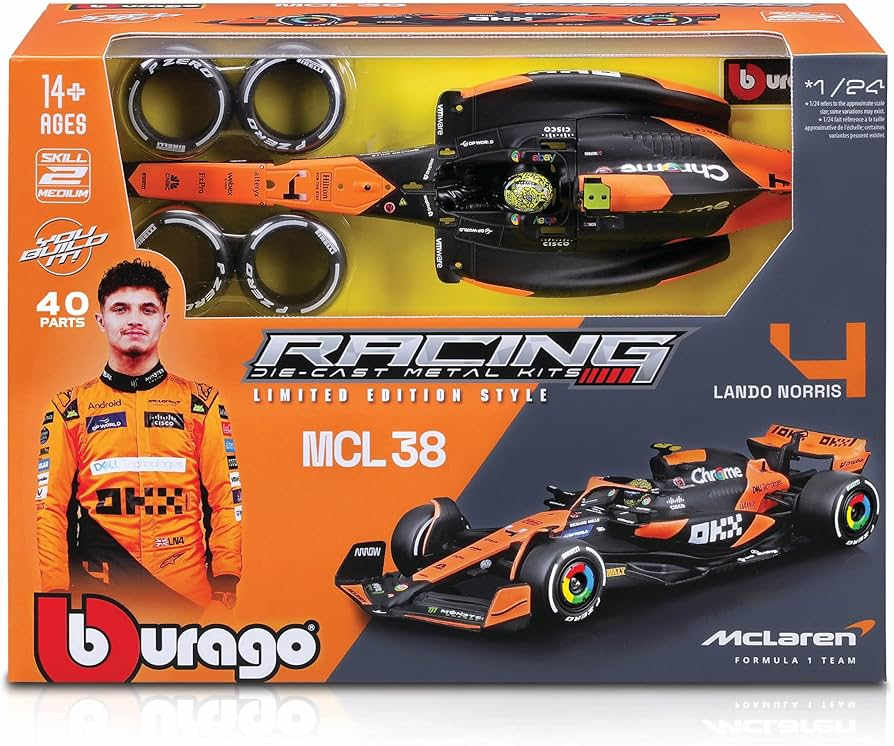Burago Lando Norris Die-Cast 1/24 McLaren MLC38 Miami Grand Prix 2024
