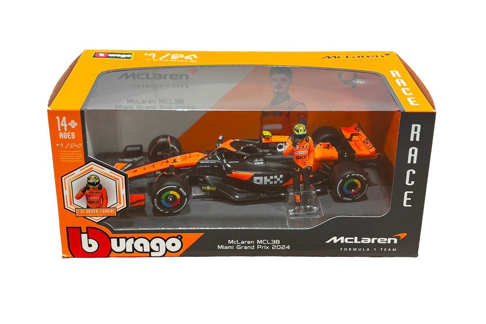 Burago Lando Norris Die-Cast 1/24 McLaren MLC38 Miami Grand Prix 2024