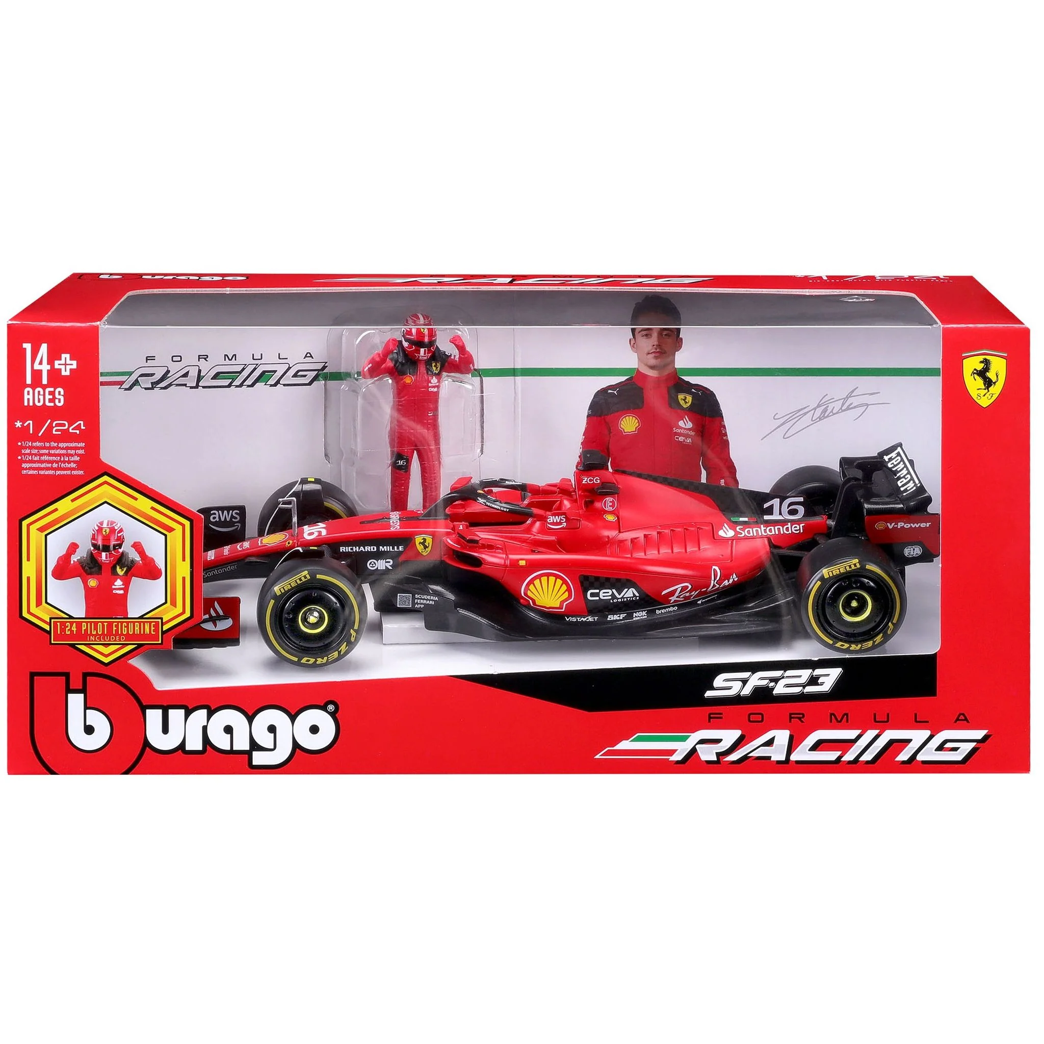 Burago Charles Leclerc Die-Cast 1/24 Ferrari SF-23