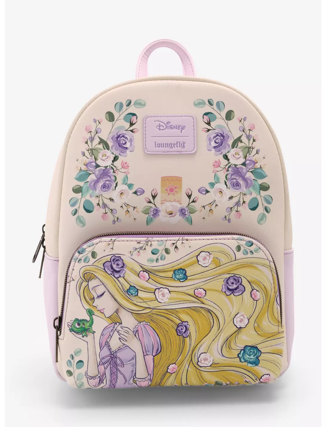 Loungefly Rapunzel Backpack (Beige and Purple)