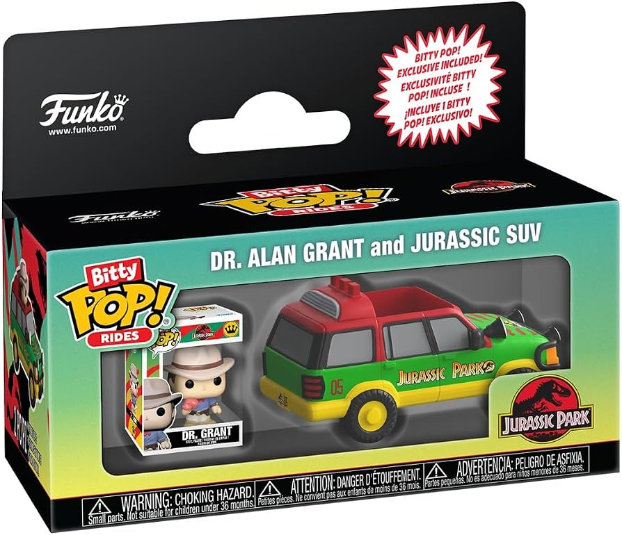 Bitty Pop! Rides Dr. Alan Grant and Jurassic SUV